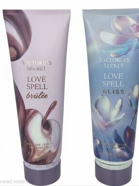 Victoria's Secret Love Spell Lotions - Bliss & Brûlée (Purple & Cream)